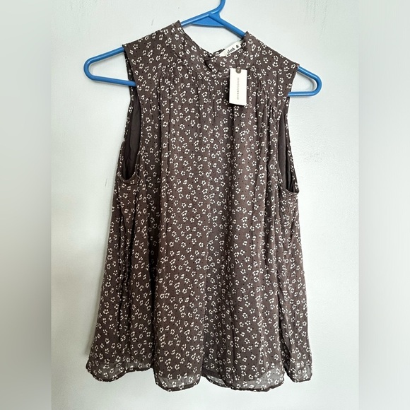 NWT Anthropologie Cloth & Stone Womens XSmall Liana Tank Top Blouse Gray Floral - Picture 9 of 9
